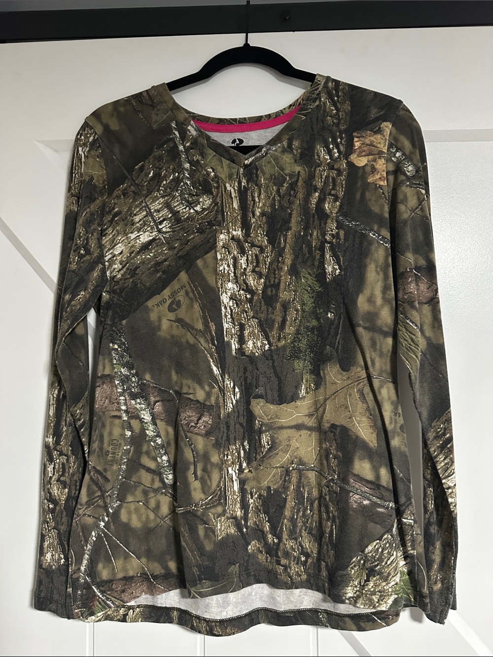 Mossy Oak Women’s Long Sleeve Camo Tee - Brown Green
